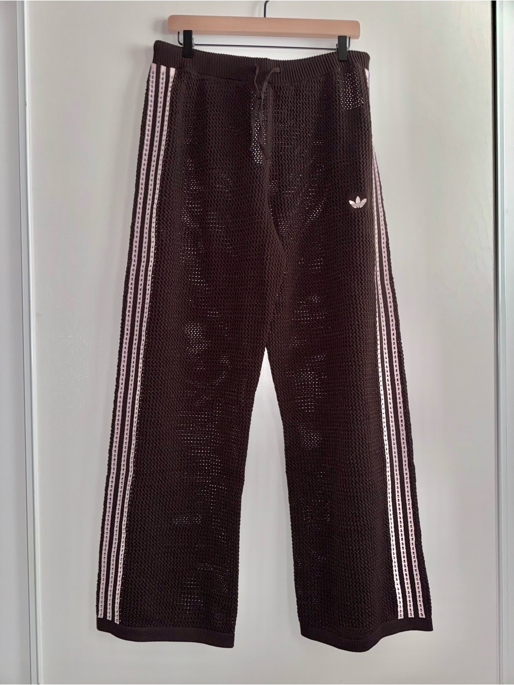 Adidas Firebird Track Pant Knitted Crochet Originals Women’s Size Large Brown